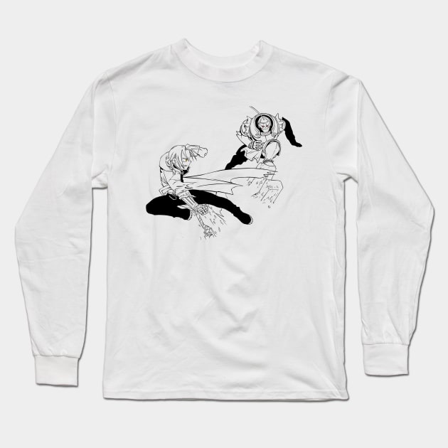 Edward and Aplhonse Elric FullMetal Alchemist Long Sleeve T-Shirt by SirTeealot